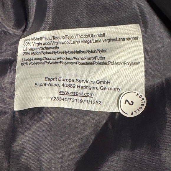 Esprit Collection Five-Button Grey Wool Coat - Picture 5 of 7